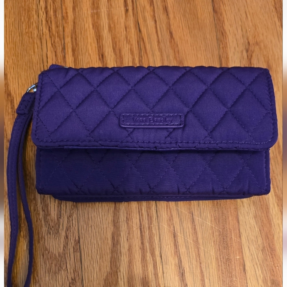 Vera Bradley Purple Quilted Wristlet Clutch